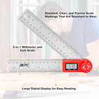 UNIPEC Digital Angle Finder Protractor, Angle Finder Ruler,Stainless steel 7inch 200mm 7inch/200mm, Angle Measuring Tool for Woodworking,Carpenter,Construction,DIY Measurement (Stainless Steel)