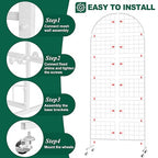 Asee'm Grid Wall Panels Display Stand 2.6' x 5.8' FT White Movable Wire Grid Wall Display Rack Heavy Floorstanding Detachable Girdwall Panel with T-Base for Craft Show Rack, Retail Displays 1PCS