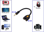 zdyCGTime 3.5mm Headphone Y Splitter Cable 3-Pole 3.5mm AUX Male to 2 Port 3.5mm Female Audio Stereo Y Splitter Cable for Headset Splitter Adapter, for Smartphone, Tablets, MP3, MP4(17.5CM) (3Pole)