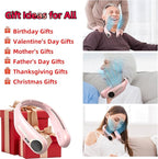 Portable Neck Fan,Hands Free Personal Wearable Bladeless Fan,6000mAh USB Rechargeable,360° Cooling,LED Display,4-Speeds,Birthday Gifts for Men Women Dad Mom,Valentines Day Gifts for Her Him (Pink)