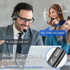 Callez Wired Computer Headset, 3.5mm Cell Phone Headset with Mic Noise Cancelling, USB-C Headphone for PC Laptop Mac iPhone Samsung Zoom Teams Call Center Home Office Work, in-line Controls