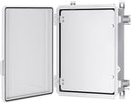 Gratury Junction Box, IP67 Waterproof Plastic Enclosure for Electrical Project, Hinged Grey Cover, Includes Mounting Plate and Wall Bracket (Grey Cover with Inner Door, 14.6"×10.6"×5.9")