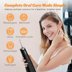FlossJet Water Dental Flosser Cordless Oral Irrigator with 300ml 5 Tips 4 Modes USBCharger Portable Travle Irrigation Cleaner IPX7 Electric Irrigador Dental for Teeth Cleaning (Black)