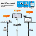 CAHAYA Projector Tripod Stand with Casters: Projector Stand 28-54in Height Adjustable Multifunctional Universal Laptop Stand DJ Rack Stand with Adjustable Height for Meeting Room DJ Equipment