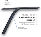 GÜTEWERK Shower Squeegee for Glass Doors, Silicone Window Squeegee, Bathroom and Glass Cleaning - Black - 13 Inch