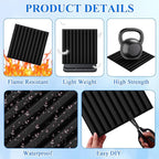 Nuanchu 32 Pcs 3D Slat Wall Panels 12 x 12 Inch PVC Fluted Textured Panel Cuttable Paintable DIY Wall Art Decorative Tiles for Ceiling Studio Bathroom Interior TV Background (Black)
