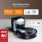 roborock Q10 X5+ Robot Vacuum and Mop, Self-Emptying, Hands-Free Cleaning for up to 7-10 Weeks, 10,000Pa Suction, Obstacle Avoidance, LiDAR Navigation, No-Go Zones, Black