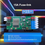 ESP32 WLED LED Strip Controller 4 Channel Outputs 15A Fuse Link TI Level Shifter UART Download DIY Dynamic Lighting Mode APP Control for Digital RGB IC WS2811 WS2812 WS2815 SK6812 etc