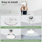 hykolity 2 Pack 12 Inch Selectable CCT LED Round Flat Panel Light, 24W 3000K/4000K/5000K, Edge-Lit Flush Mount Ceiling Light Fixture for Kitchen, Bedroom, Laundry and Closet Room,Brush Nickel