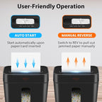 VidaTeco Paper Shredder for Home Use 6-Sheet Cross-Cut Shredder,Also Shred Card/Clip/Staple,P-4 Higher Security,Small Document Shredding Machine for Office,Heavy Duty with Jam Proof,3.04-Gal Bin