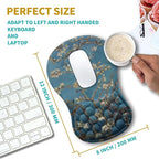 Hokafenle Ergonomic Mouse Pad Wrist Support, Wrist Rest Mousepad for Carpal Tunnel Pain Relief with Integrated Memory Foam Slope Massage Bulge (11.8x7.9 inch,Apricot Flower