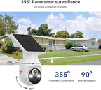 GlowPop 1080p Security Camera Wireless with Solar Panel, 2.4G WiFi Only, AI Human Detection, 2-Way Audio, Color Night Vision, Indoor/Outdoor Surveillance Bullet Cam, Cloud Storage (Sold Separately)