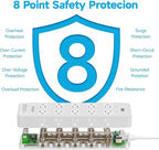 Solidock Power Strip Surge Protector Flat Plug with 20 AC Outlets 6 USB Chagring Ports, 1875W/15A, 2700J, 10 Ft Heavy Duty Extension Cord for Home, Office, Dorm, Gaming,ETL Listed (White, 10FT)