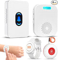 Daytech Wireless Caregiver Pager for Elderly Monitor/Seniors/Patient/Disabled at Home Nurse Alert System 300+ Feet 2 Portable/Vibration Receiver & 1 Call Button & 1 Alert Watch
