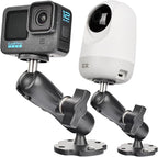 VAUBORTTI Heavy-Duty Camera Wall/Desktop Mount with 1/4"-20 Thread, Aluminum Alloy Arm, Dual Ball Heads, 1-Inch TPU Ball, Free Rotation,Compatible with DSLR, CCTV, RAM B System