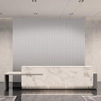 Art3d 8-Pack 96 x 6in. WPC Acoustic Slat Wall Panel for Modern Interior Decor, TV Background, Living Room, Matte White