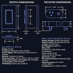 RunLessWire Wall Plug Bluetooth Battery-Free Wireless Light Switch Kit 30ft BLE Range Self-Powered by Kinetic Energy for Easy Control of Outlets: 1 Remote Switch Controls 1 Plug-in Receiver - White