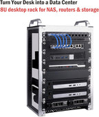 GeeekPi 8U Server Cabinet, 10 inch Server Rack for Network, Servers, Audio, and Video Equipment, DeskPi RackMate T1 Rackmount, 7.87 inch Depth