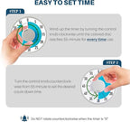 Secura 60-Minute Visual Timer 6-Inch Mechanical Countdown Timers for Teaching, Meeting, Cooking, Working - Timer for Kids with Magnetic Backing, Foldable Legs, Hanging Hole (Blue)