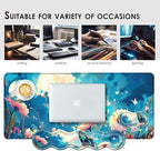 BFUKVOU Large Keyboard Mouse Pad Set, Extended Mouse Pad+Keyboard Wrist Rest Support, Memory Foam Ergonomic Easy Typing, 4Pcs (31.5×11.8 in) Desk Pad Set for Office Home,Flowers and Butterflies