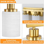 DIKAIDA 52inch Gold Bathroom Light Fixtures, Modern Bathroom Vanity Light with Milky White Glass Shade, Gold Wall Lamp Sconces for Mirror Bedroom, Living Room Hallway