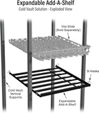 Display Technologies Cold Vault Expandable Add-A-Shelf (Pack of 4) - Maximize Storage and Organization in Your Cold Storage, Drink Organizer for Cans, Bottles and More