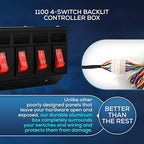 Ultra Bright Lightz 1100 4-Switch Backlit Controller Box | Emergency Vehicle Strobe Warning Lights | Siren | Speaker