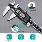 Kynup Digital Vernier Caliper, Caliper Measuring Tool, Outside Micrometer Dial Caliper with Stainless Steel, Large LCD Screen, Auto - Off Feature, Inch Metric Fraction Conversion (6Inch/150mm)