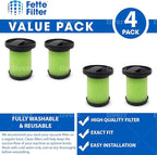 Fette Filter - Vacuum Filter Compatible with Bissell 1610335 Multi Cordless. Compare to Part # 161-0335. (Pack of 4)