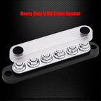 6 x M8 (5/16") Studs Power Distribution Block Bus Bar 12V, Ampper 5.9" HD 200A Marine BusBar Battery Distribution Block W/Cover for Car Boat Solar (Black)