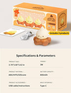 3 PCS Campfire Night Light, Rechargeable Flame Lamp, Cute Desk Lamps for Table Decorations, Flameless Candles Lights Gifts for Kids Teens Friends, Suitable for Birthday Party Holiday Camping Decor