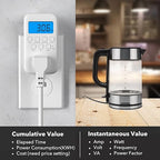 HBN Watt Meter Plug with Backlight, Plug-in Socket Power Meter Electricity Usage Monitor Consumption Home Electrical Energy Monitor, Voltage Amps Wattage Electricity Usage Tester, 9 Display Modes