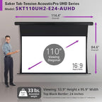 Elite Screens Saker Tab-Tension AcousticProUHD RC1 Kit, Acoustically Sound Transparent Projector Screen, SKT110UH2-E24-AUHD