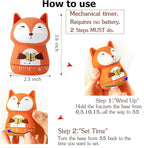 NUOSWEK Mechanical Kitchen Timer - Cute Animal Wind Up 60 Minutes Manual Countdown Timer for Kids, Classroom, Home, Study and Cooking - Grey Raccoon