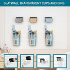 Daanxw 12 Packs Slatwall Accessories,Includes 6 Packs of Slatwall Boxes and 6 Packs of Slatwall Cups,Slatwall Containers Storage Organizer for Craft Garage Tool Storage Room Panel (Transparent)