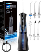 Water Flossers for Teeth - 5 Modes, 6 Flossing Tips, Rechargeable Cordless Portable 300ML Larger Tank Electric Waterflosser Cleaner IPX7 Waterproof Floss Cleaning Teeth Pick for Home Travel