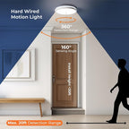Matane Dimmable Motion Sensor LED Ceiling Light with Remote, 9 Inch Wired Flush Mount 3000K 4000K 5000K, 1800LM Motion Sensor Light Indoor for Closet Hallway Laundry Stairs White