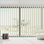 Blindify Motorized Vertical Blinds Compatible with Alexa Google Home, Light Filtering Sliding Door Shades Smart Vertical Blinds Remote Control Customize, Pure Beige