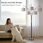 Fansdrick Dimmable Floor Lamp - Arc Floor Lamps for Living Room, 4000LM Super Bright Modern Tall Standing Lamp with Black Shades & Heavy Base, Mid Century Tree Floor Lamp for Bedroom Office