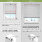 ZSTARR Smart Roman Shades Rechargeable Motorized Blinds with Remote Full Blackout Roman Window Shades Plain Fold Soft for Doors Bedroom, Custom Size (Gray)