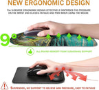 BOCHEERY Ergonomic Mouse Pad Wrist Support,Upgrade Mousepad with Massage Design,Non-Slip PU Base Desktop Mouse Pads for Pain Relief, Computer, Office & Home,12 x 8 in（F-Golden Green Marble）