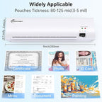 Buyounger Laminator Machine with 10 Laminating Sheets, 9 Inch Laminator Hot & Cold for A4/A5/A6, Thermal Laminating Machine for Home School Office