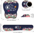 Mouse Pad Wrist Support and Keyboard Wrist Rest Set with Coasters, She Believed She Could So She Did Inspirational Quote with Non-Slip PU Base Ergonomic Mousepad for Computer Laptop Home Office