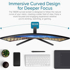 Samsung S36GD 27" Curved Monitor – LCD FHD, 16:9, 1920x1080, HDMI, VGA, VESA, Eye Saver & Flicker-Free Tech – Boomph's Comprehensive Ultimate Performance Cloth Solution for Your Workspace