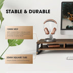 Fenge Dual Monitor Stand for Desk, 42.5in Large Monitor Riser for 2 Monitors, 2 Tier Computer Office Desk Top Shelf, Desktop Storage Stand for Laptop, PC, Computer, Printer