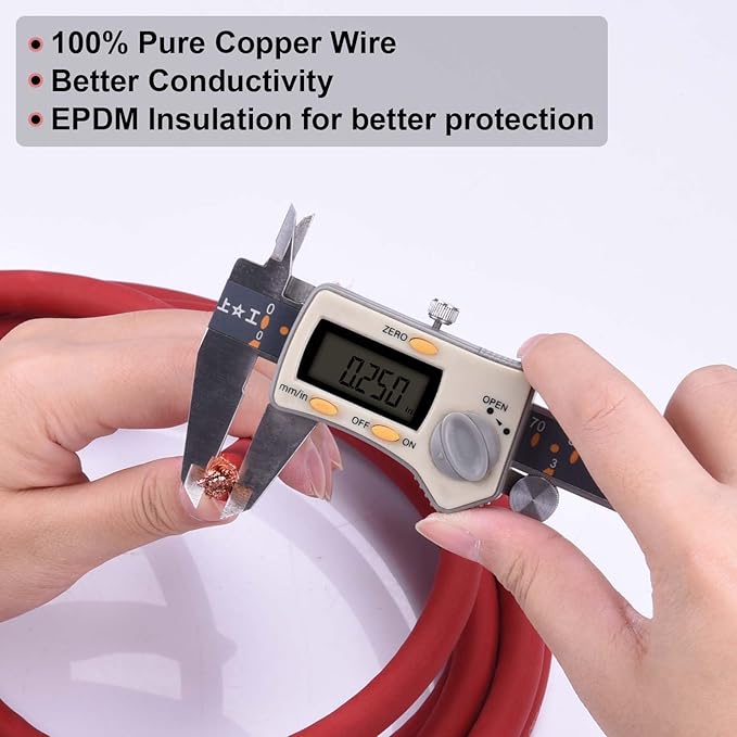 Shirbly 4 Gauge Battery Cable, 30FT Red 4 AWG Pure Copper Wire Welding Cable, for Automotive, Battery, Solar and Generator, Standard USA OFC Wire