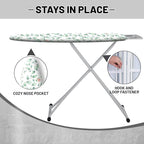 Extra Thick Ironing Board Cover and Pad, 15x54 Ironing Board Cover, Resist Scorching and Staining,Elastic Edges,Sage Green Spring Summer Eucalyptus