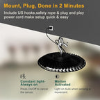 ACOHOOK Smart 350W LED High Bay Light Motion Sensor, 48000lm (Eqv.1200W MH/HPS) Commercial Bay Lights AC100-277V High Bay LED Shop Light (Remote Buy Separately) 4Pack