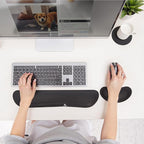 Gimars Upgrade Enlarge Silky and Superfine Fabric Gel Memory Foam Keyboard Wrist Rest Set, Ergonomic Keyboard Mouse Wrist Support for Typing Pain Relief, Comfort for Office, Gaming, Computer, Black