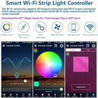 iNextStation Smart RGB WiFi LED Controller 4-Pin Output Compatible with Alexa/Google Home Assistant/IFTTT Android/iOS for SMD 3535 5050 2835 Color Changing LED Strip Lights (2-Port)